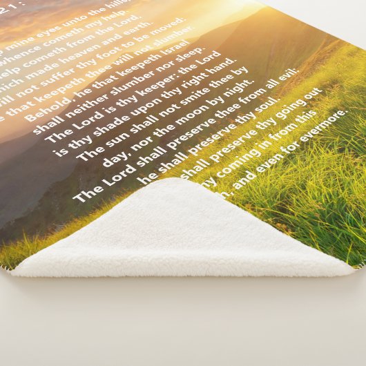 Psalm 121 Scripture Sherpa Blanket Deken (3/4)