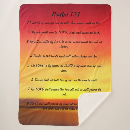 Psalm 121 Sherpa Blanket Deken (Voorkant)