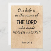 Psalm 124:8 op een wenskaart van tweevoudig stijl feestdagenkaart (Voorkant / Achterkant)