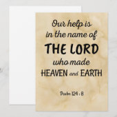 Psalm 124:8 op een wenskaart van tweevoudig stijl feestdagenkaart (Voorkant / Achterkant)
