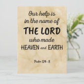 Psalm 124:8 op een wenskaart van tweevoudig stijl feestdagenkaart (Staand voorkant)