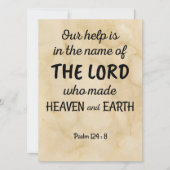 Psalm 124:8 op een wenskaart van tweevoudig stijl feestdagenkaart (Voorkant)