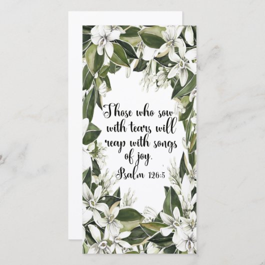 Psalm 126:5, het Bladwijzer van de Manuscript van  (Voorkant / Achterkant)