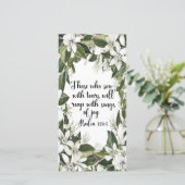 Psalm 126:5, het Bladwijzer van de Manuscript van  (Staand voorkant)