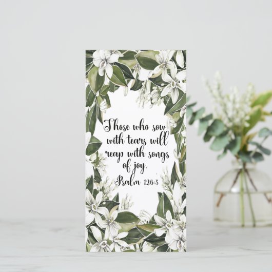 Psalm 126:5, het Bladwijzer van de Manuscript van  (Staand voorkant)