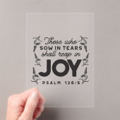 Psalm 126:5 Schrift Typografie – Oogsten in Blijds Acryl Uitnodigingen (Insitu (Draagbaar))