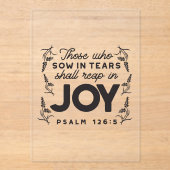 Psalm 126:5 Schrift Typografie – Oogsten in Blijds Acryl Uitnodigingen (Voorkant)