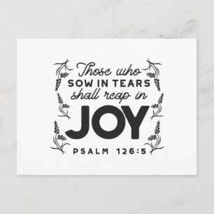 Psalm 126:5 Schrift Typografie – Oogsten in Blijds Briefkaart