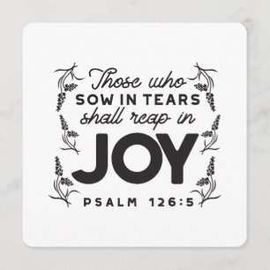 Psalm 126:5 Schrift Typografie – Oogsten in Blijds Feestdagenkaart