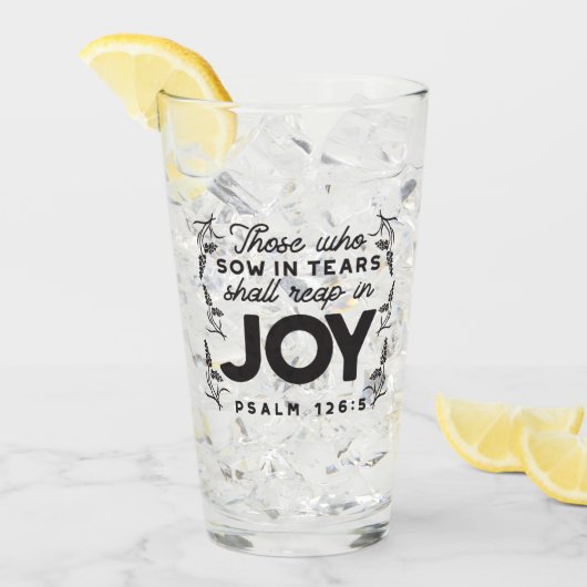 Psalm 126:5 Schrift Typografie – Oogsten in Blijds Glas (Voorkant ijs)