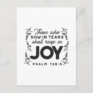 Psalm 126:5 Schrift Typografie – Oogsten in Vreugd Briefkaart