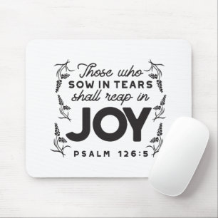 Psalm 126:5 Schrift Typografie – Oogsten in Vreugd Muismat