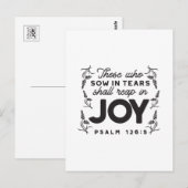 Psalm 126:5 Scripture Typography – Reap in Joy Briefkaart (Voorkant / Achterkant)
