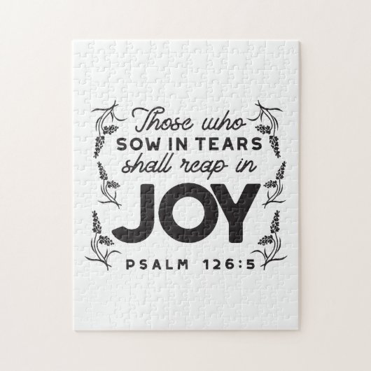 Psalm 126:5 Scripture Typography – Reap in Joy Legpuzzel (Verticaal)