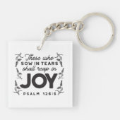 Psalm 126:5 Scripture Typography – Reap in Joy Sleutelhanger (Achterkant)