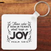 Psalm 126:5 Scripture Typography – Reap in Joy Sleutelhanger (Achterkant)