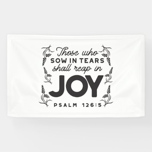 Psalm 126:5 Scripture Typography – Reap in Joy Spandoek (Horizontaal)