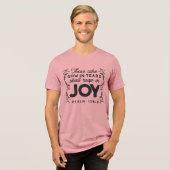 Psalm 126:5 Scripture Typography – Reap in Joy Tri-Blend Shirt (Voorkant volledig)