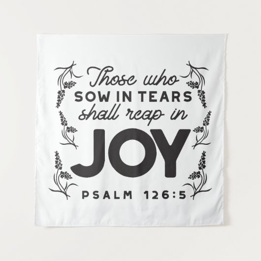 Psalm 126:5 Scripture Typography – Reap in Joy Wandkleed (Voorkant)