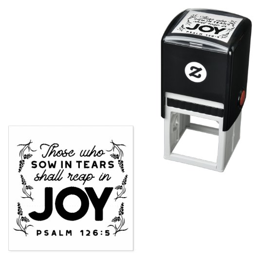 Psalm 126:5 Scripture Typography – Reap in Joy Zelfinktende Stempel (In situ)