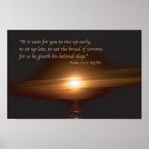 Psalm 127:2 de Druk van de Manuscript Poster