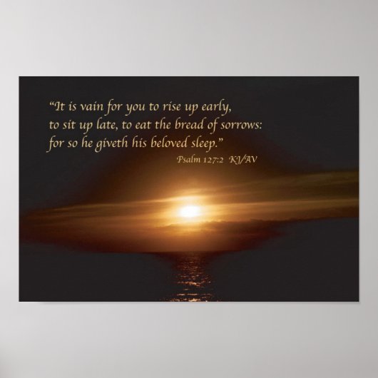 Psalm 127:2 de Druk van de Manuscript Poster (Voorkant)