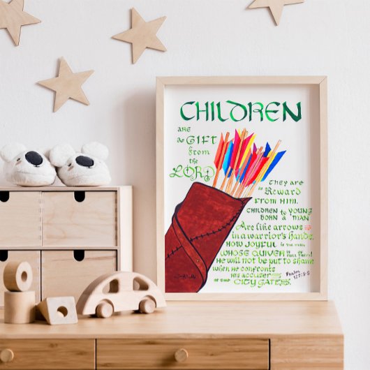 Psalm 127 3-5 Kinderen Bijbelvers Christelijk Poster