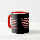 Psalm 127:3 KJV Bijbelscript twee-toon Mok (Voorkant links)