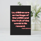 Psalm 127:3 KJV Bijbelscriptgroet Kaart (Staand voorkant)