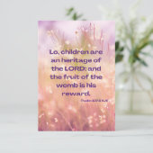 Psalm 127:3 KJV Bijbelscriptie Pic Greeting Kaart (Staand voorkant)