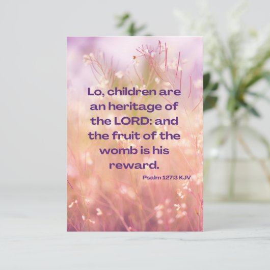 Psalm 127:3 KJV Bijbelscriptie Pic Greeting Kaart (Staand voorkant)