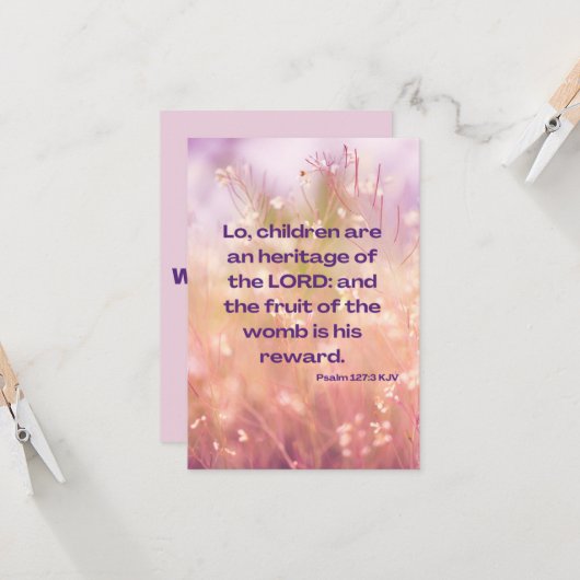 Psalm 127:3 KJV Bijbelscriptie Pic Greeting Kaart (Voorkant / Achterkant in situ)