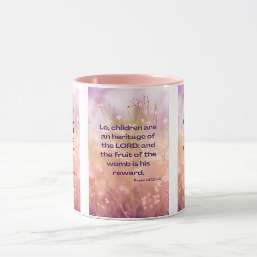 Psalm 127:3 KJV Bijbelscripts Pic Two-Tone Mok (Midden)