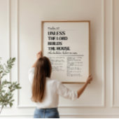 Psalm 127 Minimalistische Christelijke druk Poster