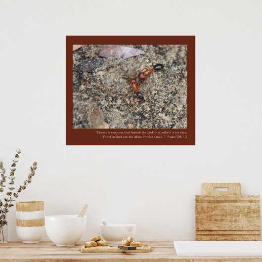 Psalm 128: 1, 2 Poster van de Manuscript (Keuken)