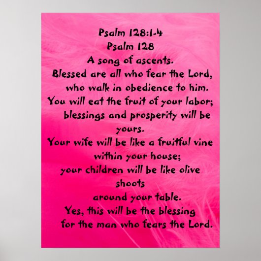 Psalm 128:1-4 poster (Voorkant)