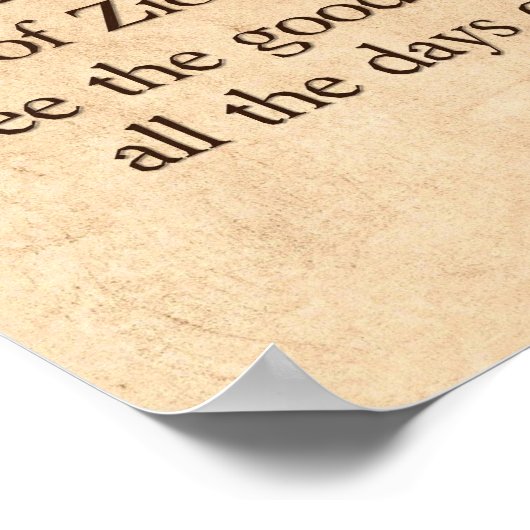 Psalm 128-5 Hebreeuws en Engels Poster (Hoek)