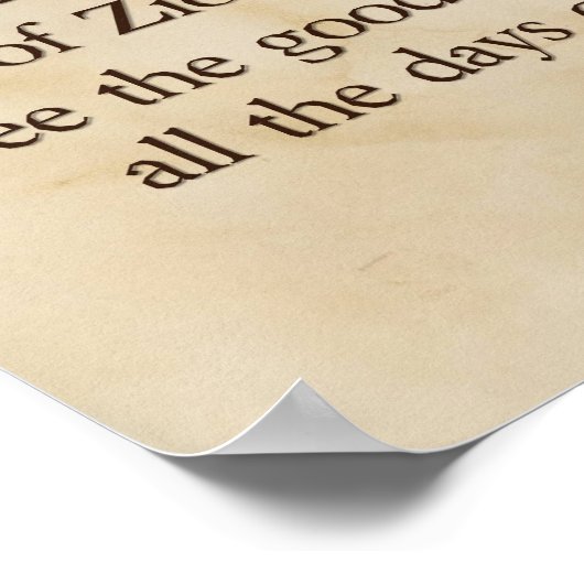 Psalm 128:5 Hebreeuws en Engels Poster (Hoek)