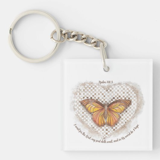 Psalm 130:5 Hoop Sleutelhanger (Voorkant)