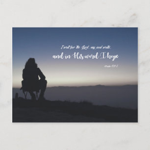 Psalm 130:5 - Ik wacht op de Heer Briefkaart