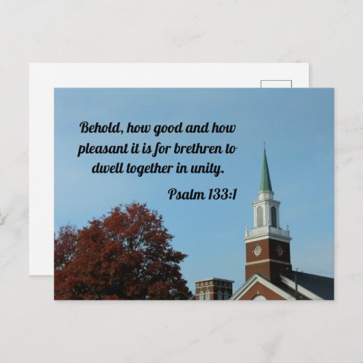 Psalm 133:1 Behold, hoe goed en aangenaam Briefkaart (Voorkant / Achterkant)
