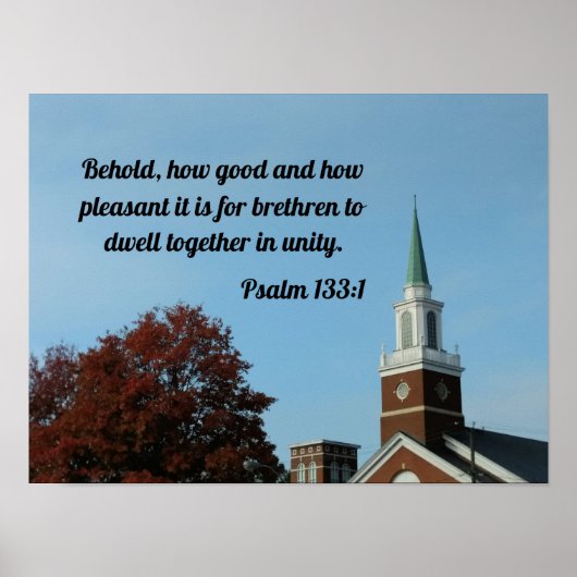Psalm 133:1 Behold, hoe goed en aangenaam Poster (Voorkant)
