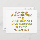 psalm 133:1 briefkaart (Voorkant / Achterkant)