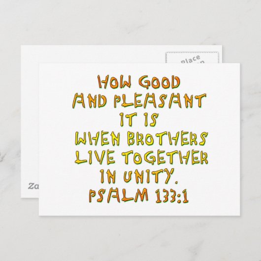 psalm 133:1 briefkaart (Voorkant / Achterkant)