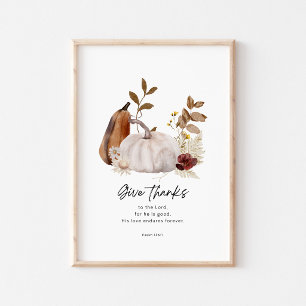 Psalm 136:1 Schriftposter – Dank de Heer Poster
