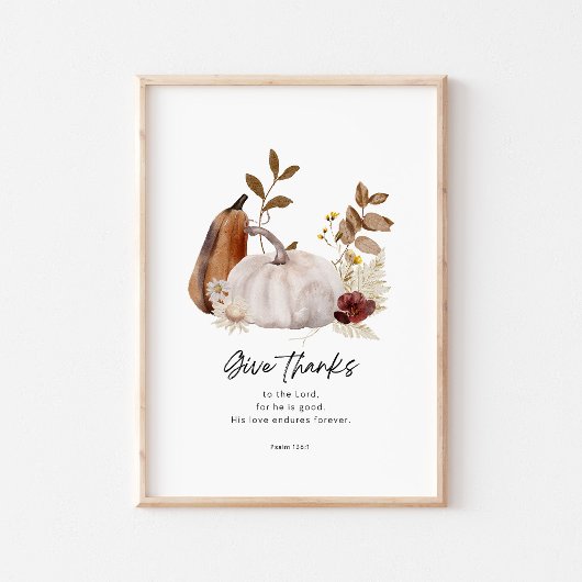 Psalm 136:1 Schriftposter – Dank de Heer Poster