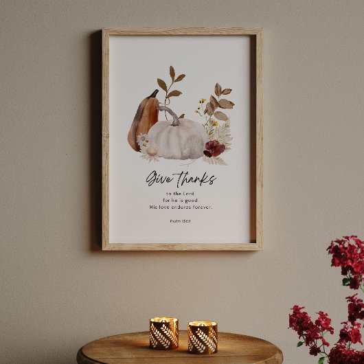 Psalm 136:1 Scripture Poster – Give Thanks 