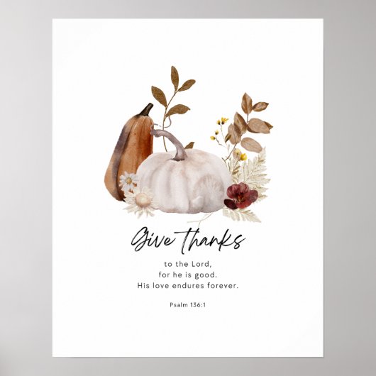 Psalm 136:1 Scripture Poster – Give Thanks  (Voorkant)