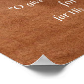 Psalm 136 Schrift geeft eikels eiken Bedankt Poster (Hoek)