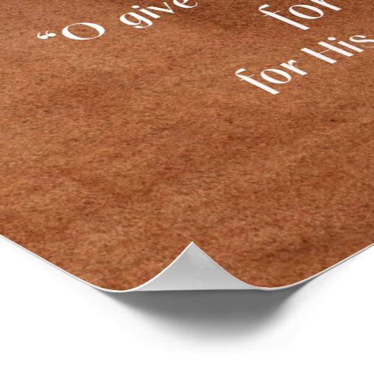 Psalm 136 Schrift geeft eikels eiken Bedankt Poster (Hoek)